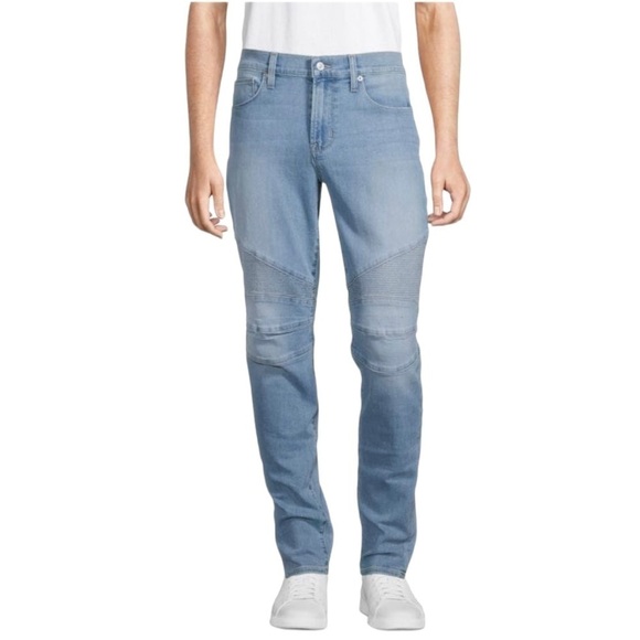 Hudson NWT Ethan Skinny Fit Light Wash Biker Moto Jeans Size 40x33 - Picture 12 of 12
